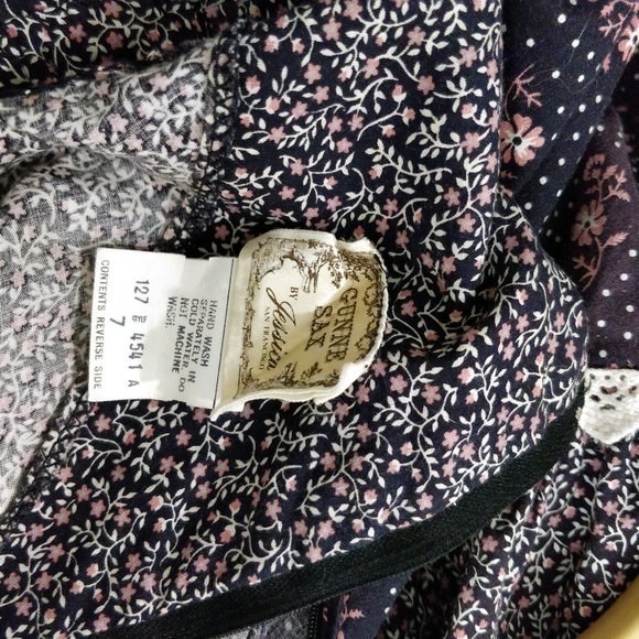 Gunne Sax Calico Floral Brown Pink Corset Sundress - Picture 9 of 16